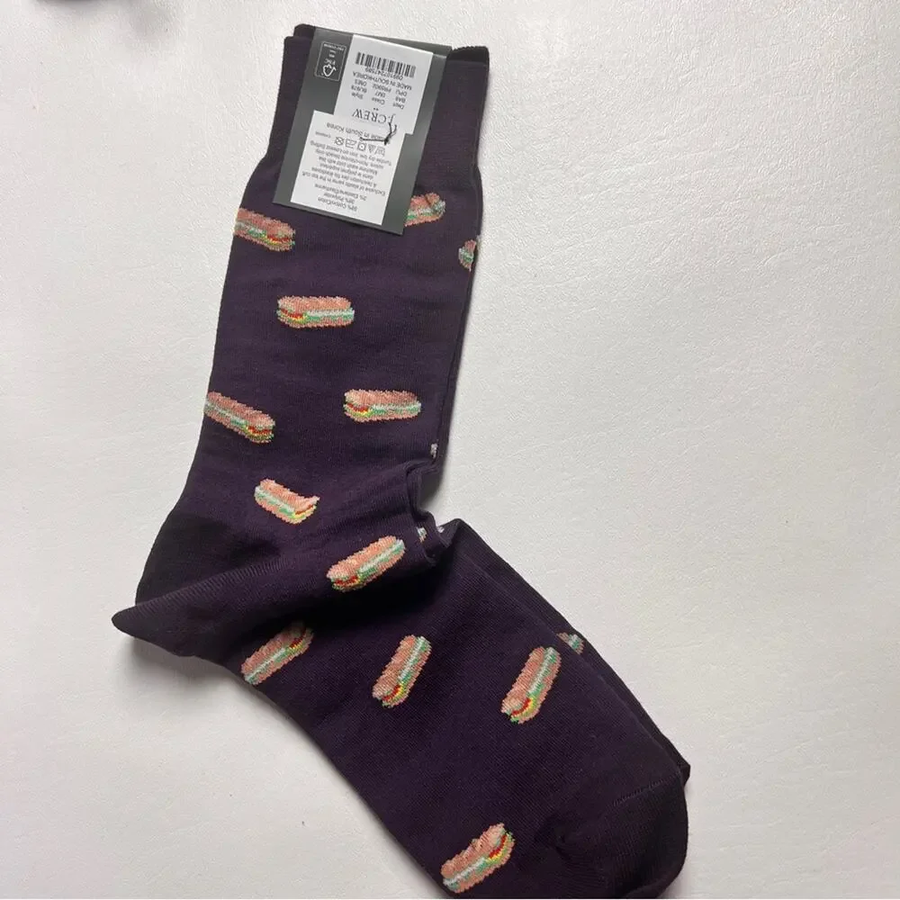 J.Crew Men's sandwich Print  Graphic Design Trouser Socks Onesize NWT